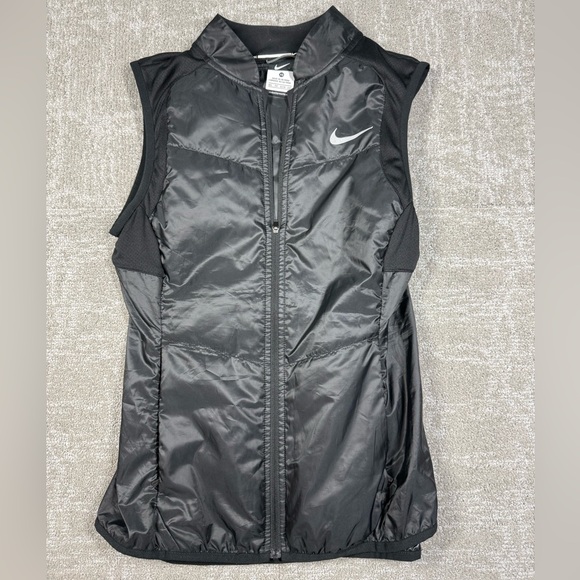 Nike Black Polyfill Full Zip Running Active Vest Size XS - Picture 1 of 6